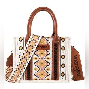Wrangler Brown, Cream & Yellow Patterned Crossbody Tote